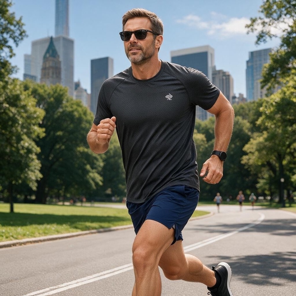 Rabbit EZ Tee Perf Mens Large Charcoal Grey Perforated Running Shirt RM158